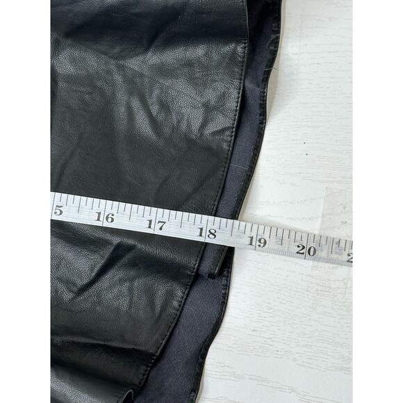 Halogen Fit and Flare Mini Skirt with Faux Leather Pleated Hem Black Size 4 - Picture 8 of 8